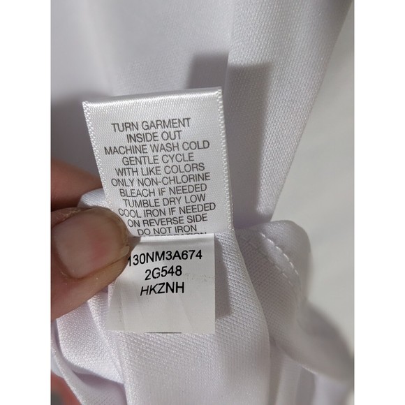 One World Mesh Flutter Sleeve Scoop Neck Sublimated Print Knit Lined Top size sm - Picture 7 of 8